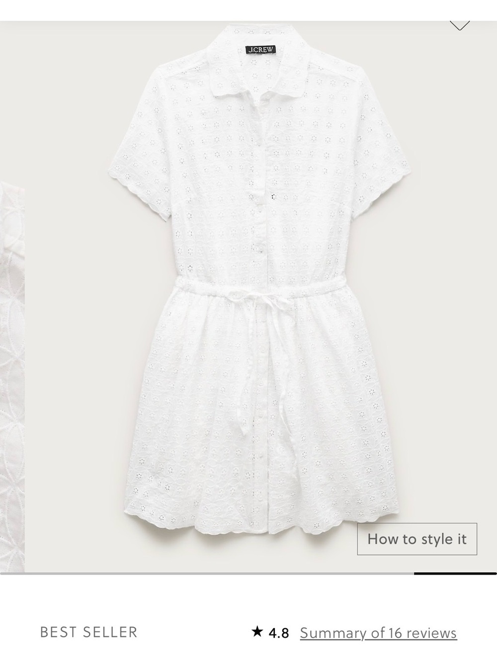 J Crew mini shirt dress in poplin cotton NWT